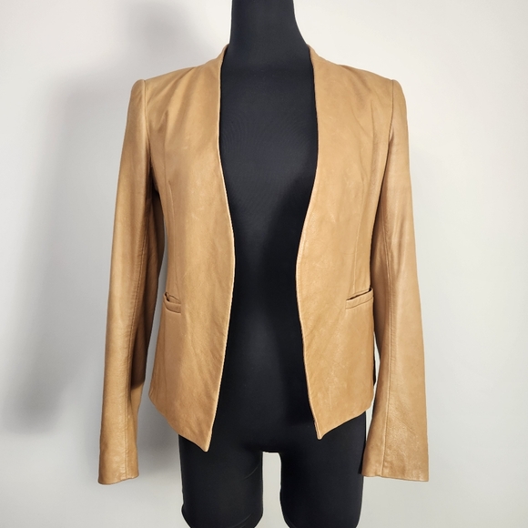 THEORY Lanai tan leather jacket - Picture 5 of 11